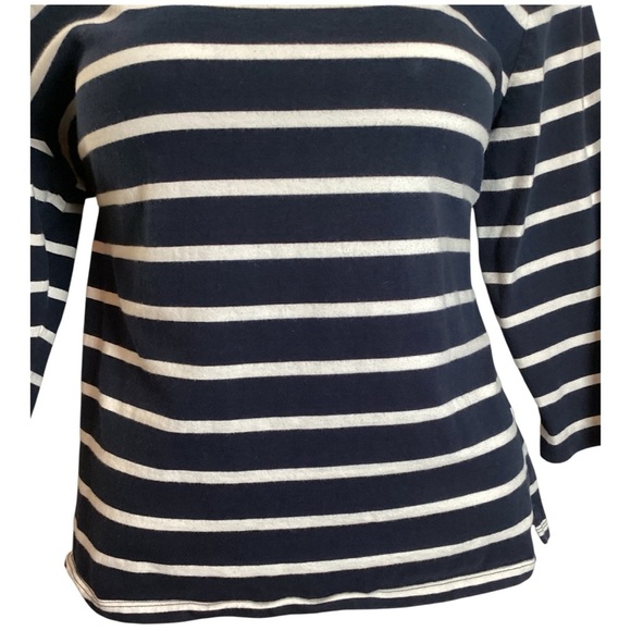 Talbots Navy Blouse with White Stripes and Dots, Plus Size 2X - Picture 5 of 8